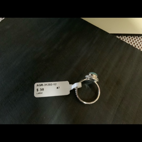 Larimar Blue .925 Carved Round 3 Size—7 - Picture 6 of 8